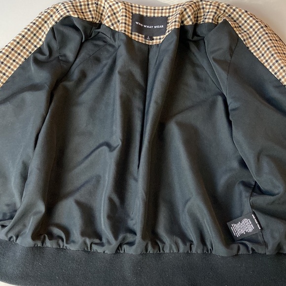 Who What Wear Houndstooth Bomber Jacket - Picture 9 of 13